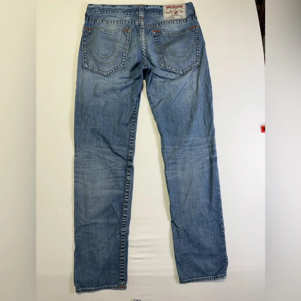 True Religion Light Blue Straight Jeans for Men